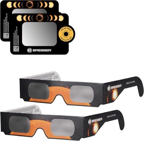 BRESSER — 2x filtres solaires smartphone + 2x lunettes éclipse