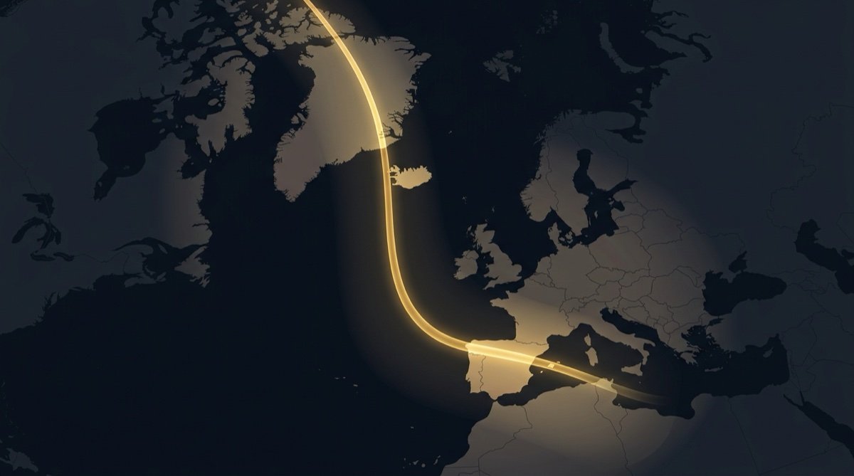Carte de la trajectoire de l'éclipse solaire du 12 août 2026