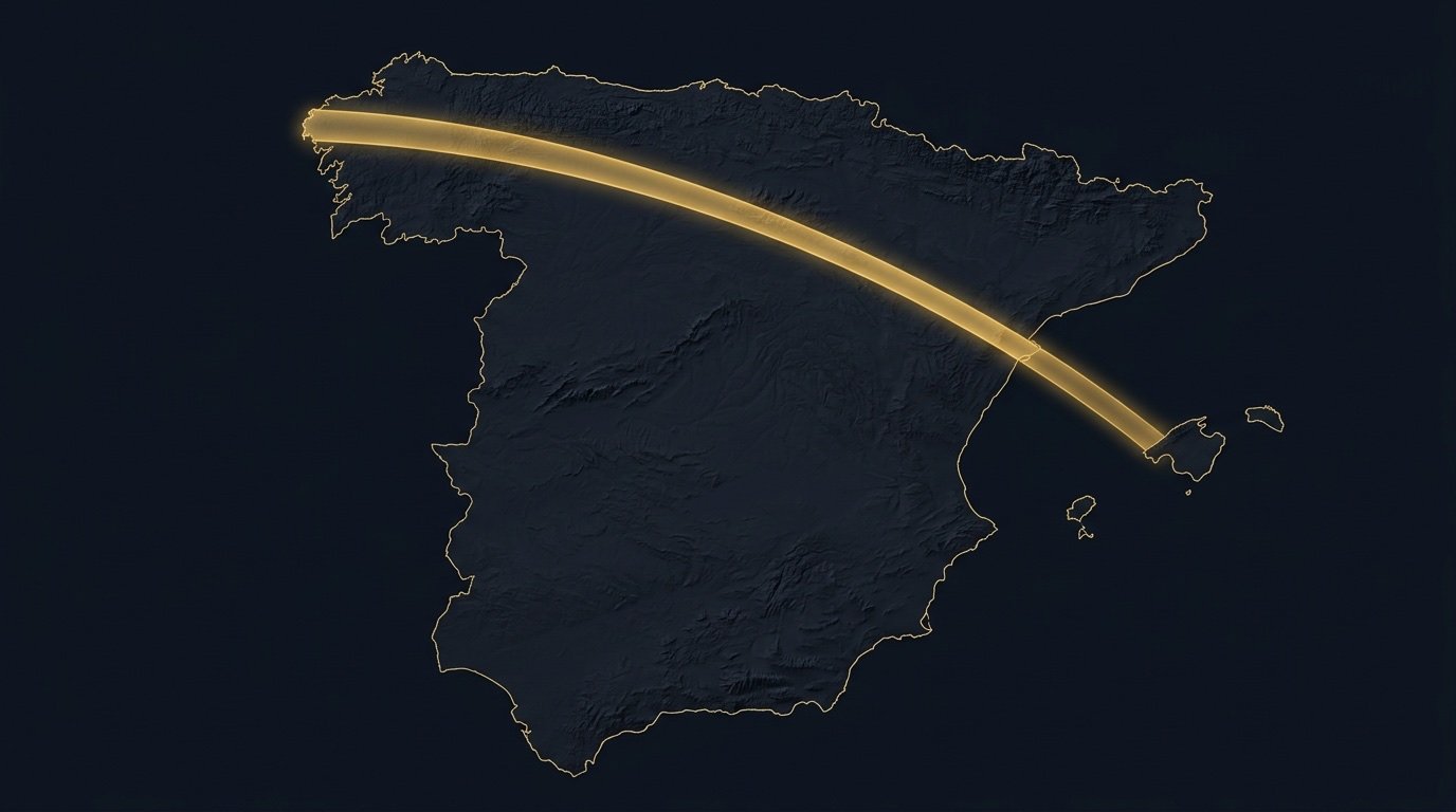 Paysage espagnol dans la bande de totalité