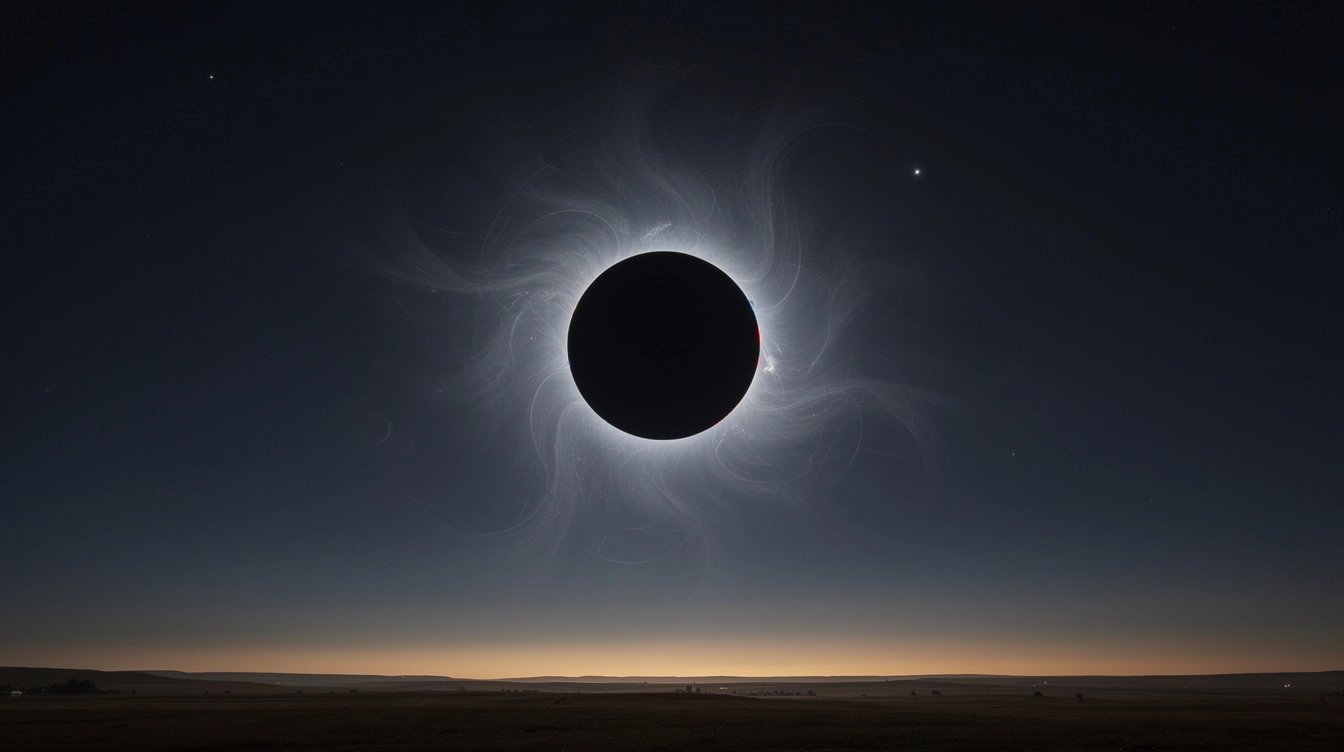 Couronne solaire visible pendant la totalité